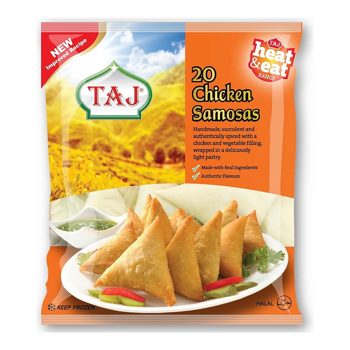 Taj Halal Chicken Samosas (20 Pieces)