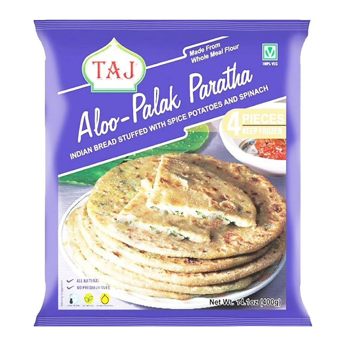 Taj Aloo Palak Paratha (4 Pieces)