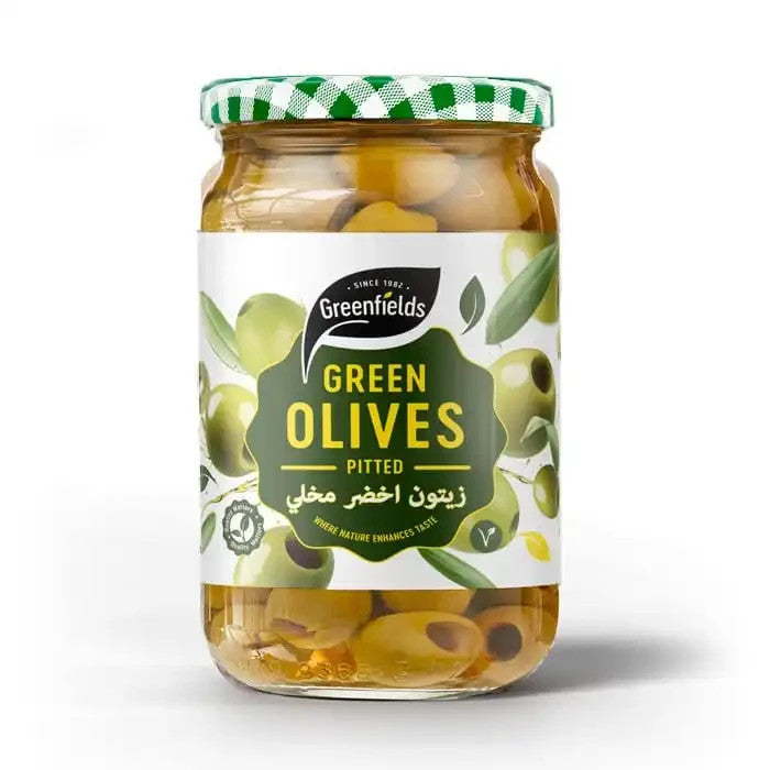 Greenfields Pitted Green Olives 720g