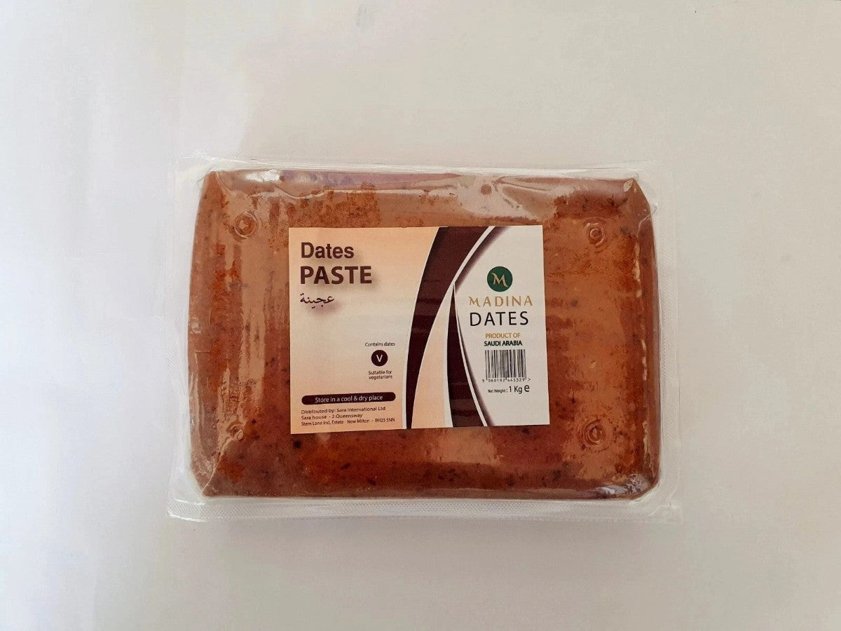 A block of Madina date paste in its pack