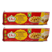 Two packs of Taj samosa pastry leaves, 2 x 500g