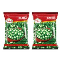 Two bags of Taj frozen karela rings, 2 x 300g