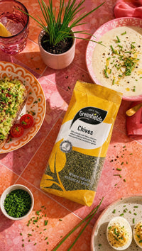 Greenfields dried chives pack with dips and a potted herb