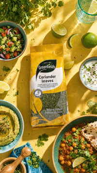 Greenfields dried coriander leaves pack with salads and curries