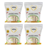 Four bags of Habibi frozen crushed garlic, 4 x 400g