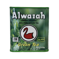 Alwazah Swan Ceylon green tea loose leaf 225g tin, front