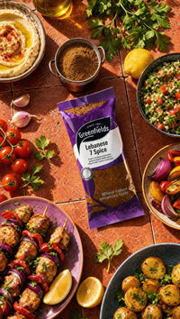 Greenfields Lebanese 7 spice pack with kebabs, rice and mezze
