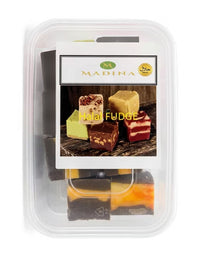 Madina halal fudge tub with chocolate and orange fudge