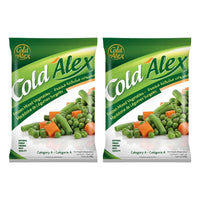 Two bags of Cold Alex frozen mixed vegetables, 2 x 400g