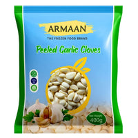 Armaan frozen peeled garlic cloves 400g bag