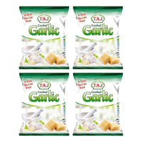 Four bags of Taj frozen crushed garlic cubes, 4 x 400g