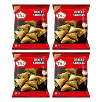 Four packs of Taj halal meat samosas, 4 x 650g
