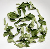 Pile of dried curry leaves