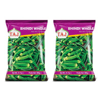 Two bags of Taj frozen whole baby okra, 2 x 900g