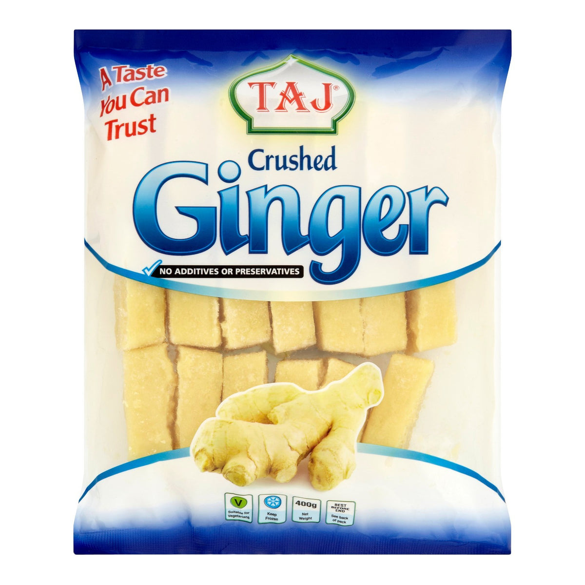 Taj Frozen Crushed Ginger Cubes 400g
