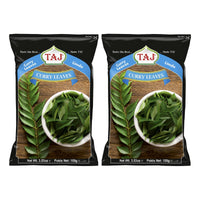 Two bags of Taj frozen curry leaves, 2 x 100g