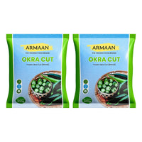 Two bags of Armaan frozen cut okra, 2 x 300g
