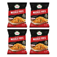 Four bags of Taj crunchy masala fries, 4 x 500g