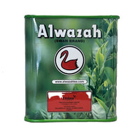 Alwazah Swan Ceylon green tea tin, back view