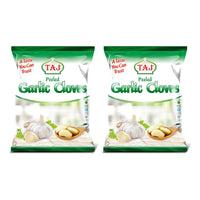 Two bags of Taj frozen peeled garlic cloves, 2 x 400g