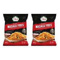 Two bags of Taj crunchy masala fries, 2 x 500g