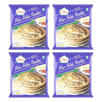 Four packs of Taj aloo palak paratha, 4 x 400g