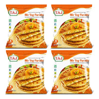 Four packs of Taj mixed vegetable paratha, 4 x 400g