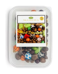 Madina halal mixed chocolates pick 'n' mix in a clear tub