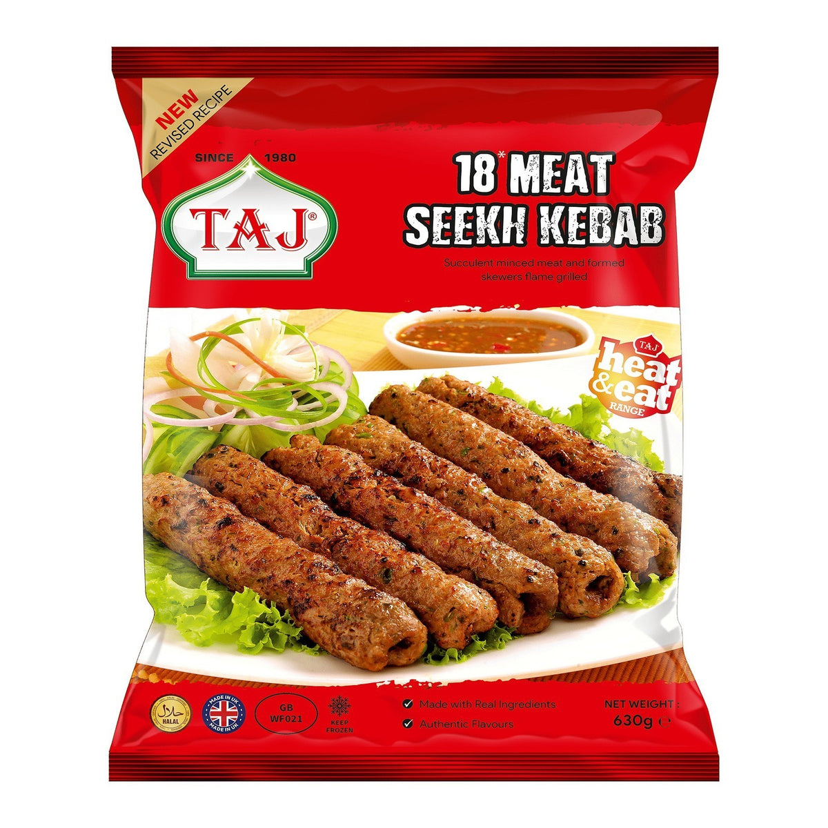 Taj Halal Meat Seekh Kebabs (18 Pieces)