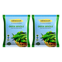 Two bags of Armaan frozen whole okra, 2 x 300g