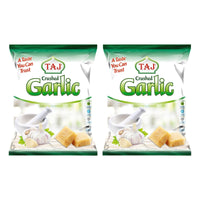 Two bags of Taj frozen crushed garlic cubes, 2 x 400g