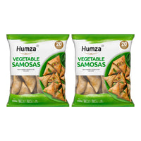 Two bags of Humza vegetable samosas, 2 x 650g (40 samosas)