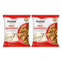 Two bags of Humza halal meat samosas, 2 x 650g
