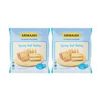 Two packs of Armaan spring roll pastry, 8 inch, 40 sheets each