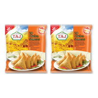 Two packs of Taj halal chicken samosas, 2 x 600g (40 samosas)