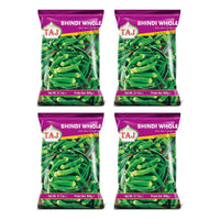 Four bags of Taj frozen whole baby okra, 4 x 900g