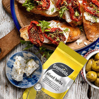 Greenfields mixed herbs pack with bruschetta, olives and feta