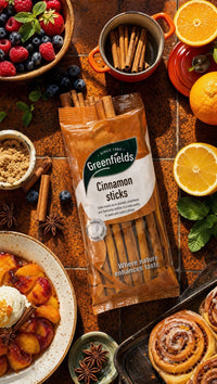 Greenfields cinnamon sticks pack with fruit, cinnamon rolls and desserts
