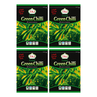 Four bags of Taj frozen crushed green chilli, 4 x 400g
