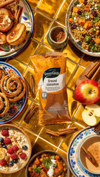 Greenfields ground cinnamon pack with cinnamon rolls, apples and baked desserts