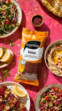 Greenfields sumac pack with fattoush, hummus and lemons