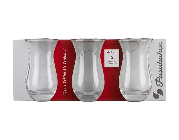 Paşabahçe Galata Turkish Tea Glasses (Set of 6)
